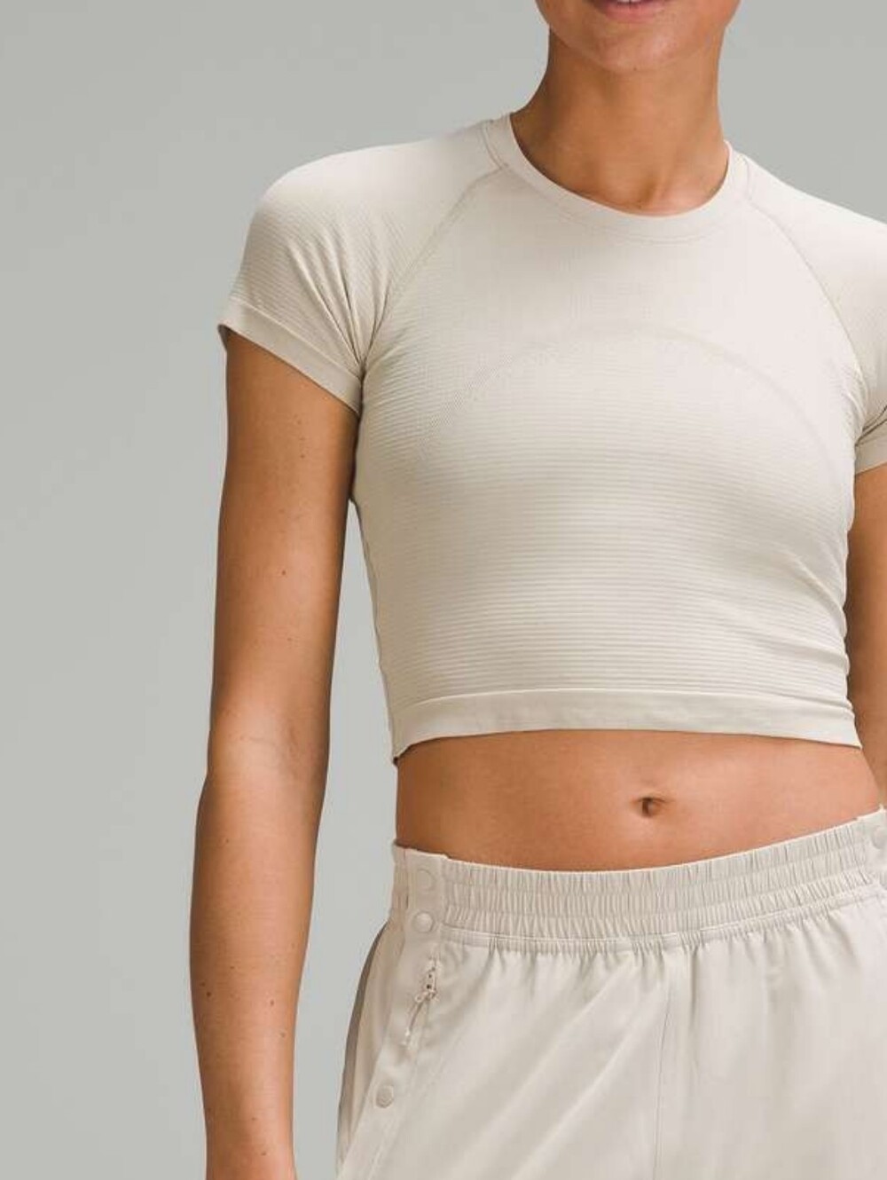 Lululemon Swiftly Tech Cropped Short-Sleeve Shirt 2.0 Mojave Tan
